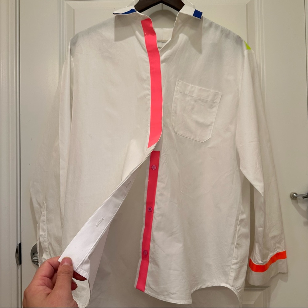 MaxMara Weekend “Flutterflies”Collection Label-Cut White Shirt Size:Medium 4/6 - Picture 12 of 16